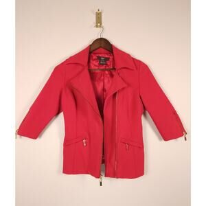 Luii Size S Women's Asymmetrical Zip Gold Moto Jacket